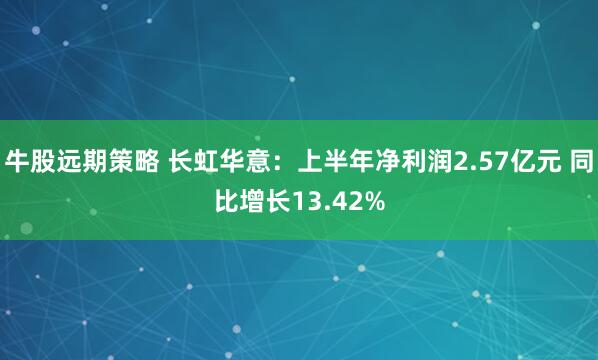 牛股远期策略 长虹华意：上半年净利润2.57亿元 同比增长13.42%
