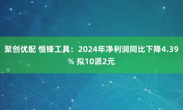 聚创优配 恒锋工具：2024年净利润同比下降4.39% 拟10派2元